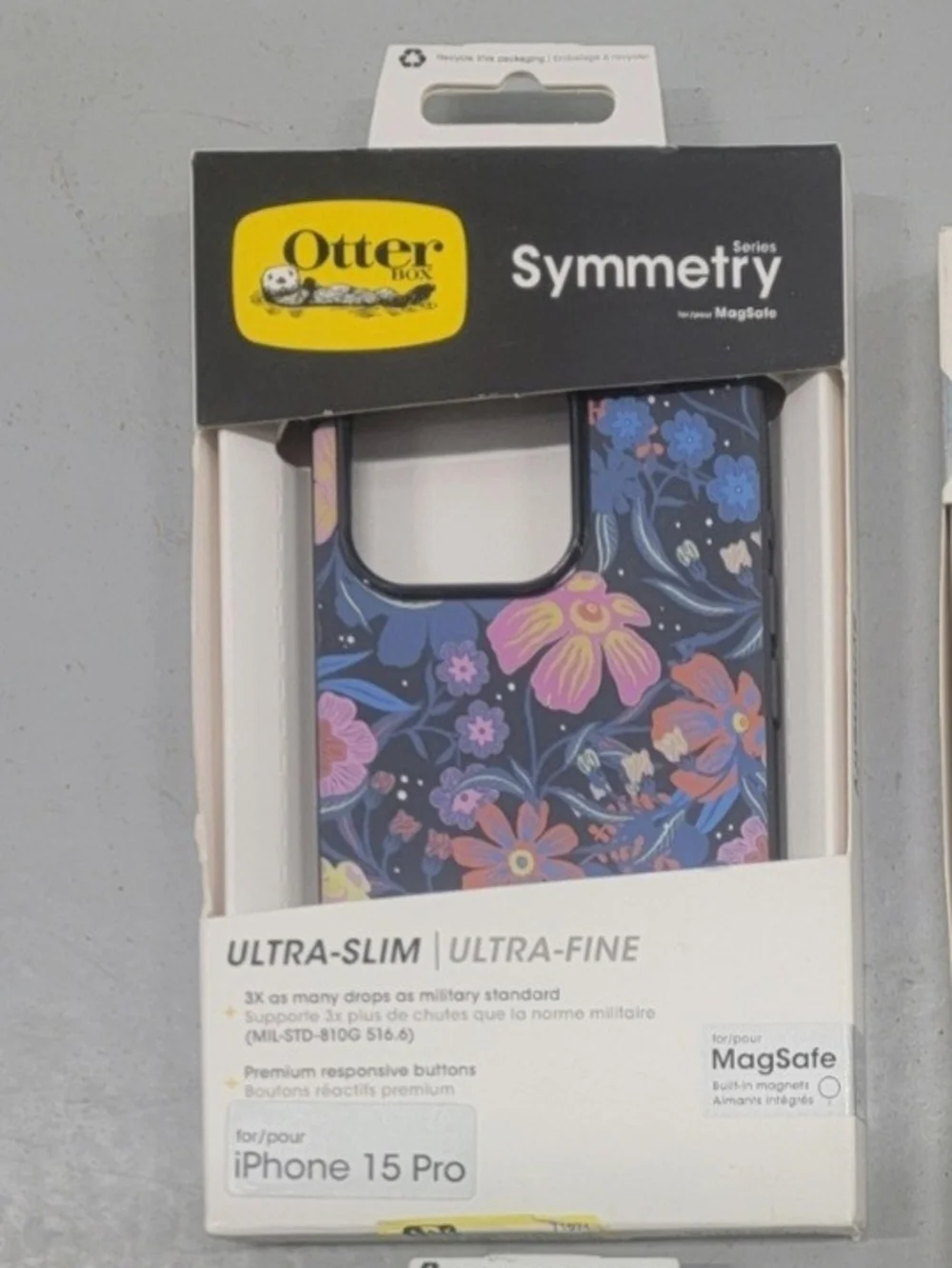 OtterBox Symmetry Series Floral iPhone 15 Pro Case - Blue & Purple